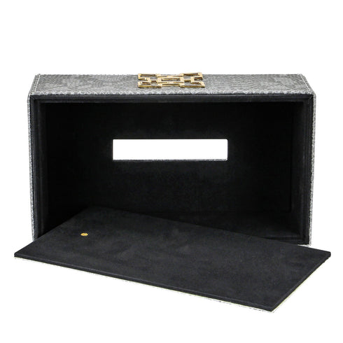 Grey Croc Tissue Box Geo