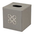 Grey Leather Square Tissue Box Geo