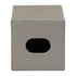 Grey Leather Square Tissue Box Geo