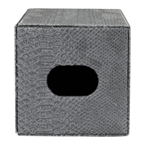 Grey Croc Square Tissue Box Geo