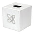 White Croc Square Tissue Box Geo
