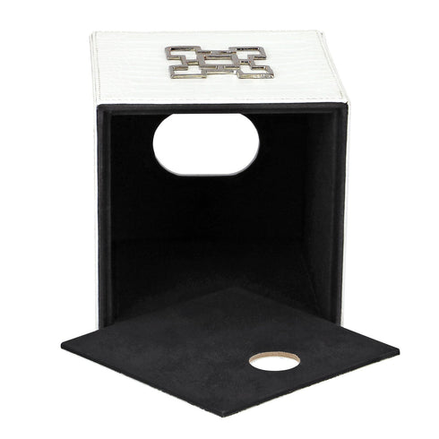 White Croc Square Tissue Box Geo