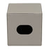 Grey Leather Square Tissue Box Geo