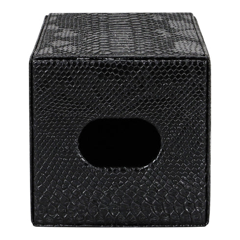 Black Croc Square Tissue Box Geo