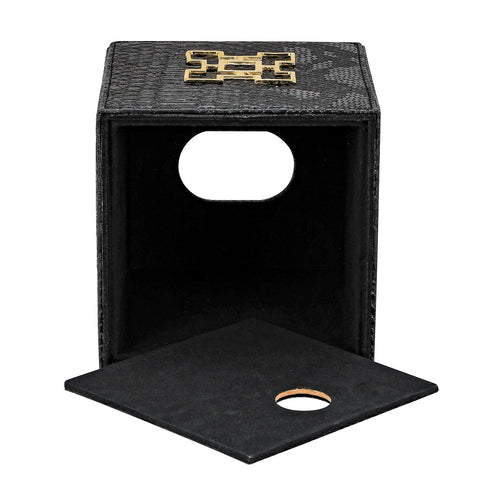 Black Croc Square Tissue Box Geo