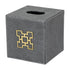Grey Croc Square Tissue Box Geo