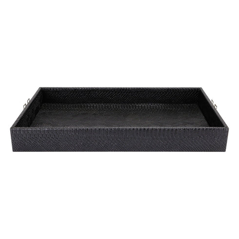 Black Croc Leather Tray Geo