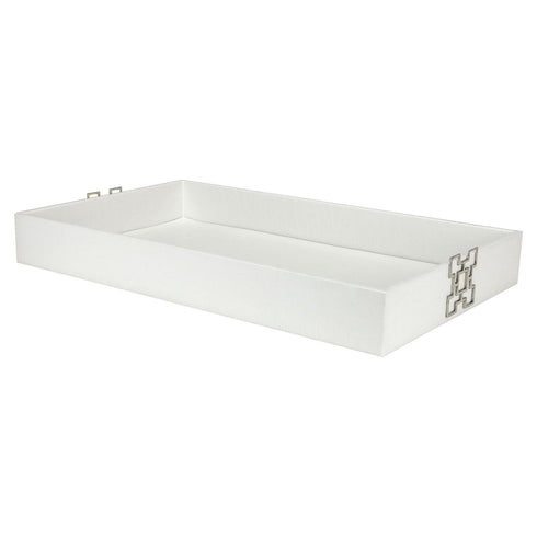 White Croc Leather Tray Geo