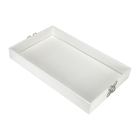 White Croc Leather Tray Geo