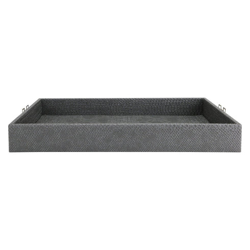 Grey Croc Leather Tray Geo