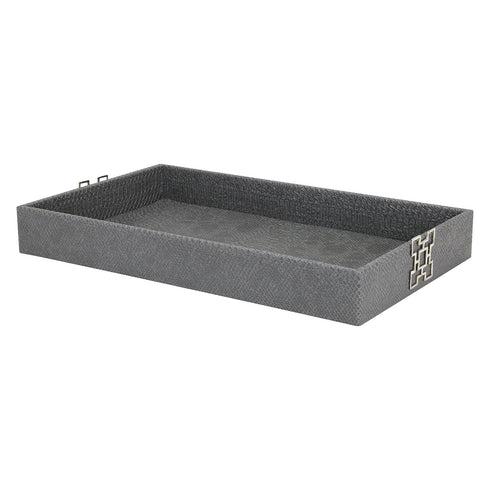 Grey Croc Leather Tray Geo
