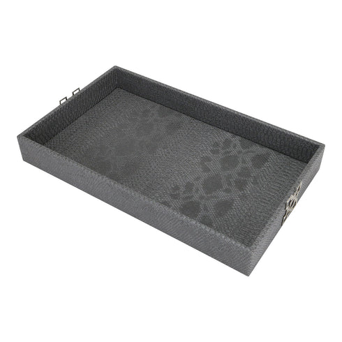 Grey Croc Leather Tray Geo