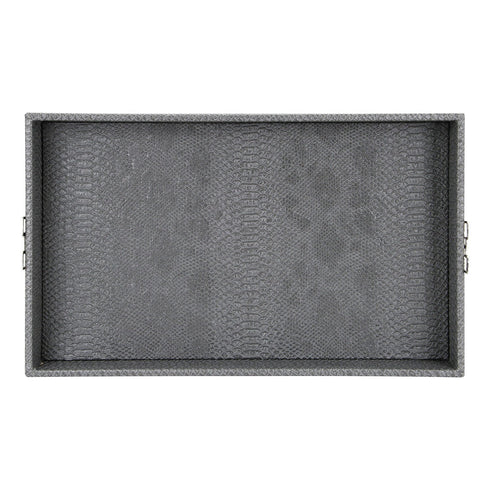 Grey Croc Leather Tray Geo