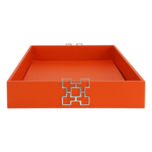 Orange Leather Tray Geo