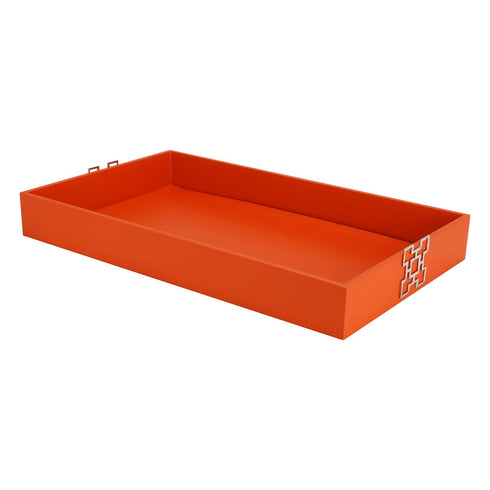 Orange Leather Tray Geo