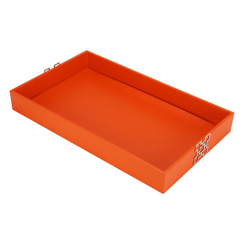 Orange Leather Tray Geo
