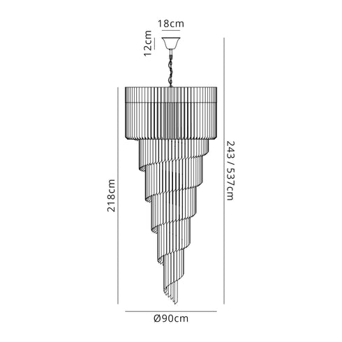 Kuna Pendant Round 7 Layer Spiral 31 Light