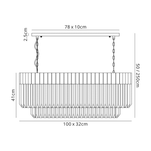 Kuna Pendant Rectangle 5 Light