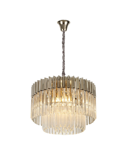 Kuna Brass/Smoke Pendant Round 8 Light 60cm