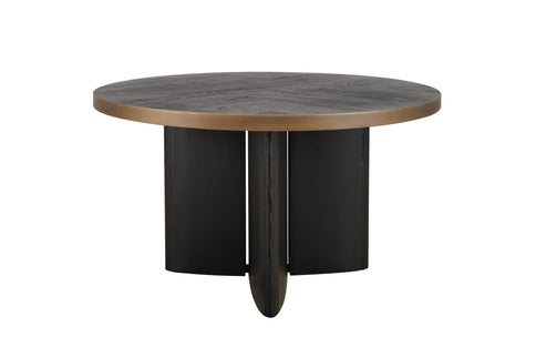 Floren Round 4-5 Seater Dining Table - Oak Black