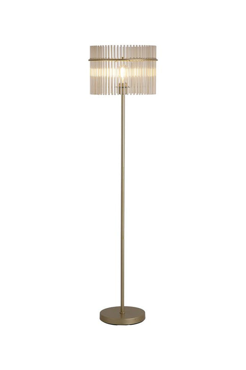 Swiss 1 Light Floor Lamp - Gold & Champagne