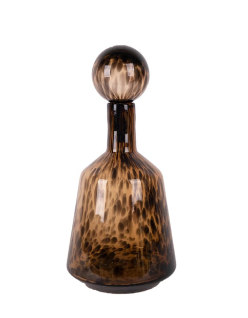 Amber Leopard Print Glass Apothecary Bottle