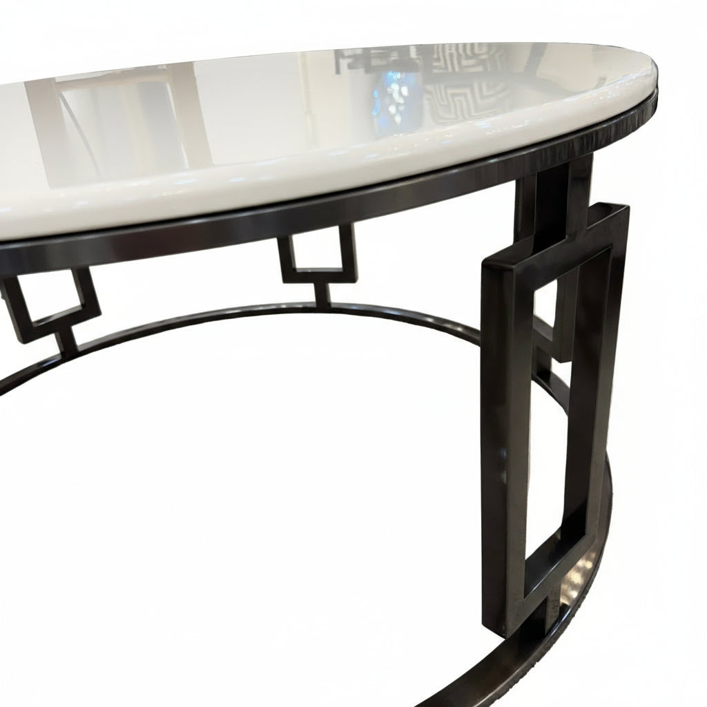 Pre Order Ovada Coffee Table - Gunmetal Black & White Marble – My Home ...