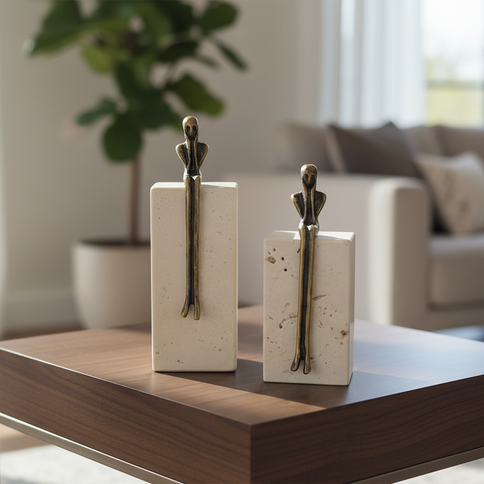 PRE-ORDER Travertine Thinking Couple