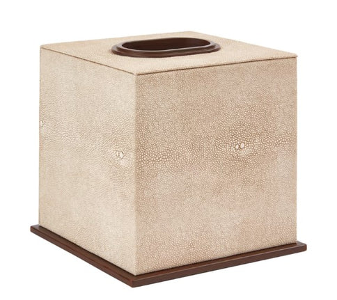 Sophie Patterson Ecru Faux Shagreen Tissue Box
