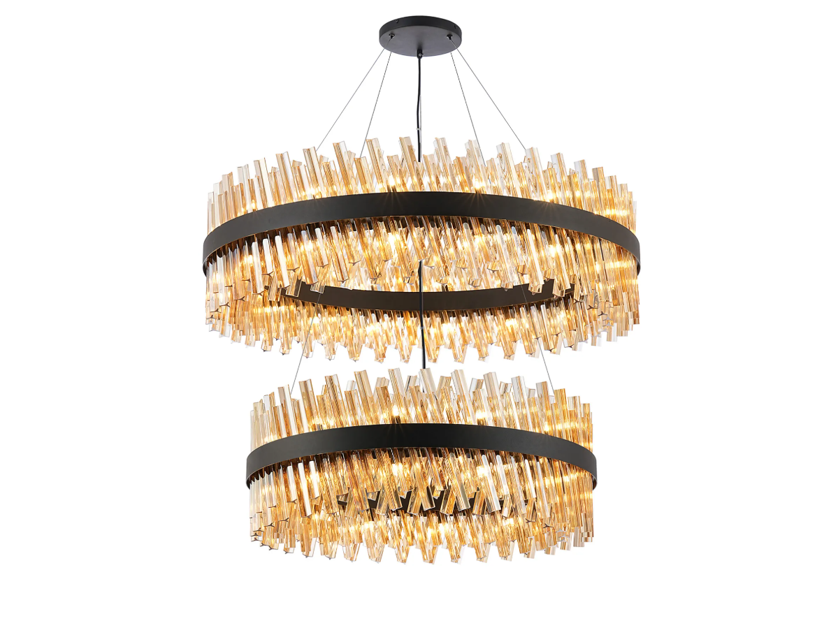 Kade Black Band 2 Tier Chandelier – My Home Rocks